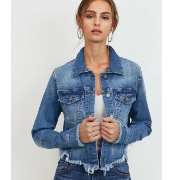 Black Label Jackets & Blazers - Black Label Distressed Denim Jean Jacket